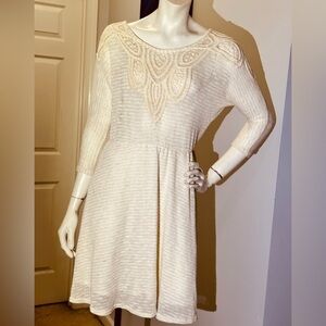 Vintage Charlotte Russe Cream/ Light Beige Crochet Lined Dress MADE IN THE USA